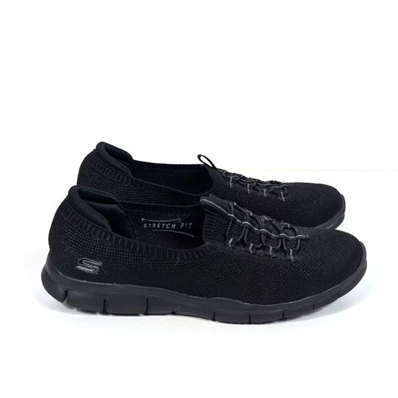 Skechers Black Wide Fit Shoes Women's 7.5 - Picture 1 of 9